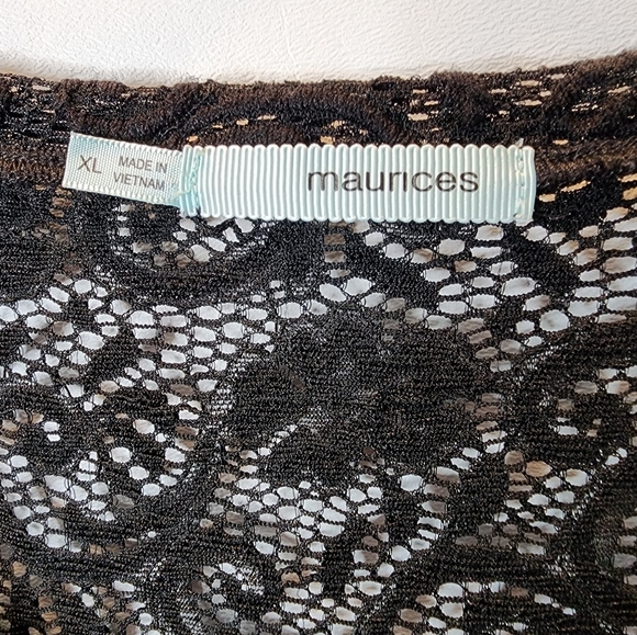 Maurices Women's Top Lace Black Tunic Coverup Size XL - Picture 4 of 12
